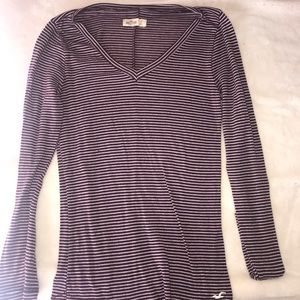 Hollister striped v neck